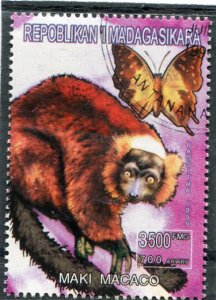 Malagasy 1999 MONKEY & BUTTERFLY 1 value Perforated Fine Used VF