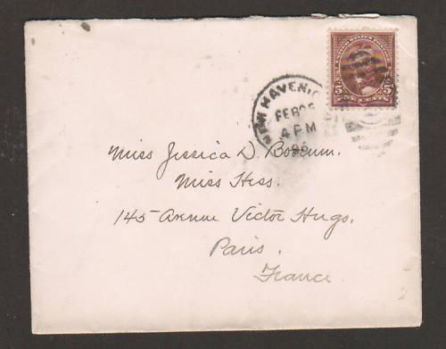 US Sc 223 on 1896 Transatlantic Cover New Haven, Conn. to France