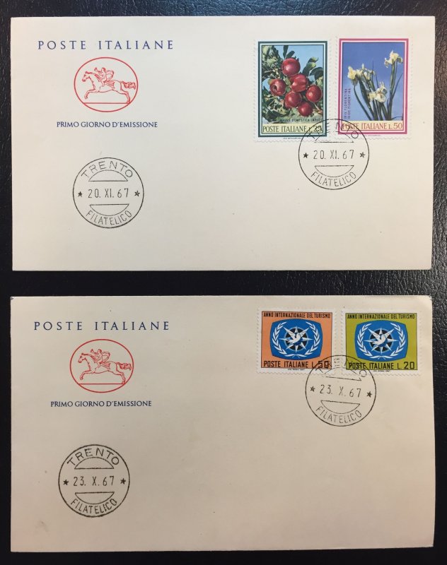 Italy #934A,935A,971,972,973,975,976,977 FDCs w/BONUS covers [CVR12]