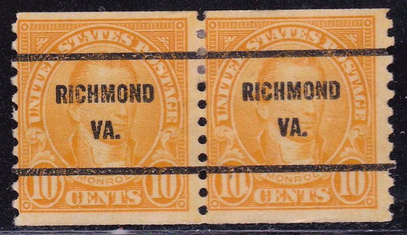 Precancel - Richmond, VA PSS 603-61 Coil Pair - No Gum