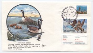 1987 Canada duck stamp conservation label cover Gillcraft cachet [6525.352]