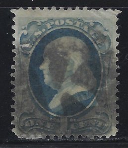 Scott # 145  Lot E324  1c Franklin  fancy cancel  Used