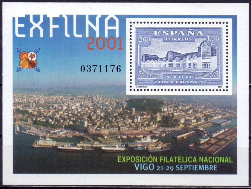 Spain. 2001. bl98. Architecture. MNH.