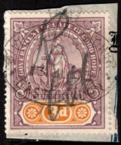 1898 Cape of Good Hope Revenue 3 Pence Queen Victoria Stamp Duty