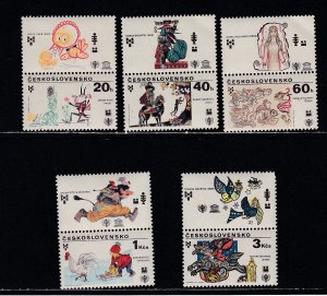 Czechoslovakia, # 2250-2254, Children's Book Illustrations,  NH, 1/2 Cat.