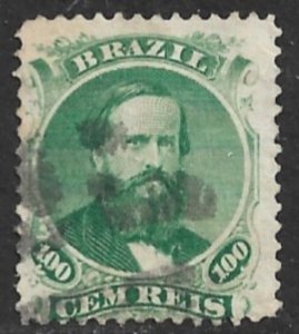 BRAZIL 1866 100r Emperor Dom Pedro Issue Sc 58 VFU