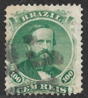 BRAZIL 1866 100r Emperor Dom Pedro Issue Sc 58 VFU