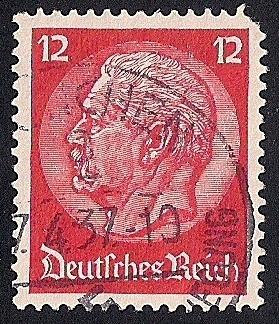 Germany #422 12pf President Paul Von Hindenburg used XF