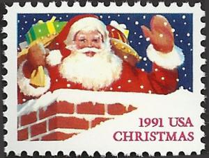 # 2579 MINT NEVER HINGED SANTA CLAUS IN CHIMNEY