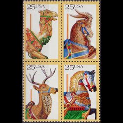 U.S.A. 1988 - Scott# 2393a Carousel Animals Set of 4 NH