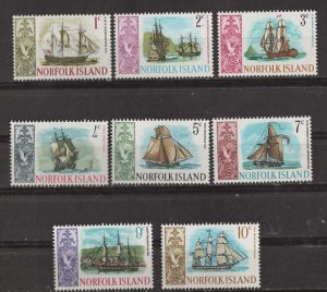 Norfolk Is. # 100-107  Sailing Ships     (8)  Mint NH