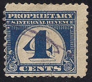 RB68 4 cent Proprietary Stamp used AVG
