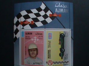 ​AJMAN-MANAMA-UNUSUAL EDITION-CAR RACE -CHAMPION OF SPORT  MNH S/S-VERY FINE