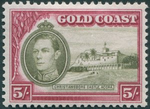 Gold Coast 1938 5s olive-green & carmine Perf 12 SG131 unused