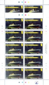 2012 Titanic Transatlantic. 4 mini sheets.