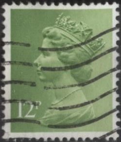 Great Britain MH78 (used) 12p Machin, yellow green (1980)