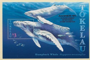 Thematic Stamps Tokelau 1997 Hump-back Whale miniature sheet sg.MS273 MNH