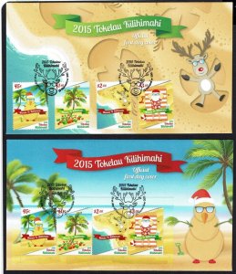 Tokelau: 2015,  Christmas, Killhimahi,   Set  and M/Sheet on 2 FDCs