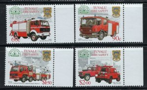 Tuvalu 850-53 MNH 2001 Fire Trucks (an3540)