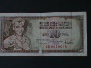 ​YUGOSLAVIA-1978-ERROR NARODNA BANK $10 DINARA-LT-CIRCULATED-VF-MISS PRINTING