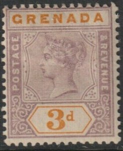 Grenada Sc# 43 QV 1895 - 1899 MMH 3 pence issue CV $8.00