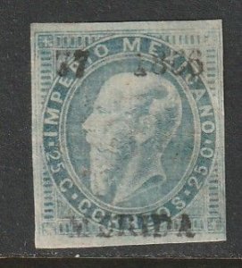 MEXICO 34a, 25¢ GREEN FORGERY, FAKE OVERPRINTS, ETC. UNUSED, H OG. VF (1512)