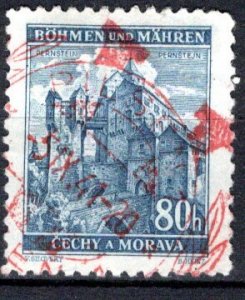 Bohemia and Moravia Scott # 41 used, red cancel