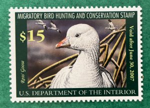 RW73 US Federal Duck Stamp 2006 Ross’ Goose $15 MNH