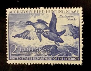 US DUCK HUNTING STAMP -  SCOTT# RW19 - MINT DISTURBED GUM - SCV: $20.00