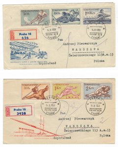 Czechoslovakia 1959 Used FDC Stamps Scott 897-902 Sport Ice Hockey Athletics