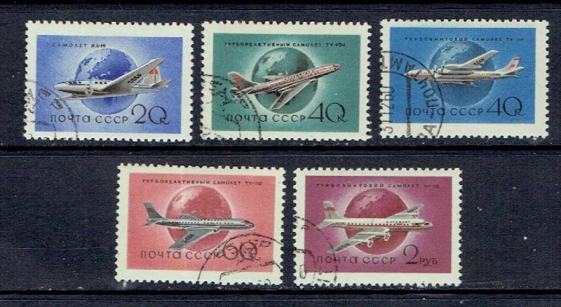 RUSSIA - 1958 SOVIET AIRCRAFT - SCOTT 2147 TO 2151 - USED