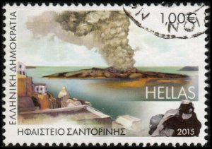 Greece 2703 - Used - 1€ Santorini Volcano (2015) (cv $2.25)