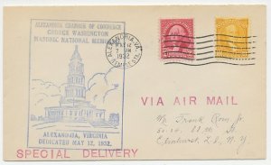 Cover / Postmark USA 1932 George Washington - Masonic National Memorial