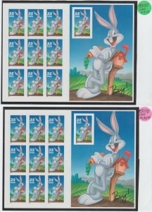 3137,3138, 3204,3205,3306,3307,3391,3392,3534,3535.Looney Tune Panes. MNH.