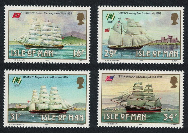 Isle of Man Manx Sailing Ships 4v SG#385-388 SC#367-370