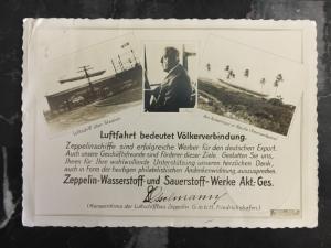 1936 Germany LZ 129 Hindenburg Zeppelin RPPC Company Postcard Cover to Berlin