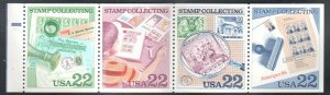 MALACK 2201a, 22c Stamp Collecting,  Booklet Pane bp2201a