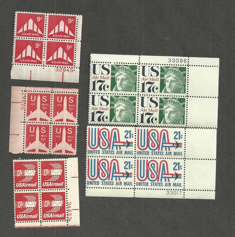 five mint air mail plate blocks scan 11/11