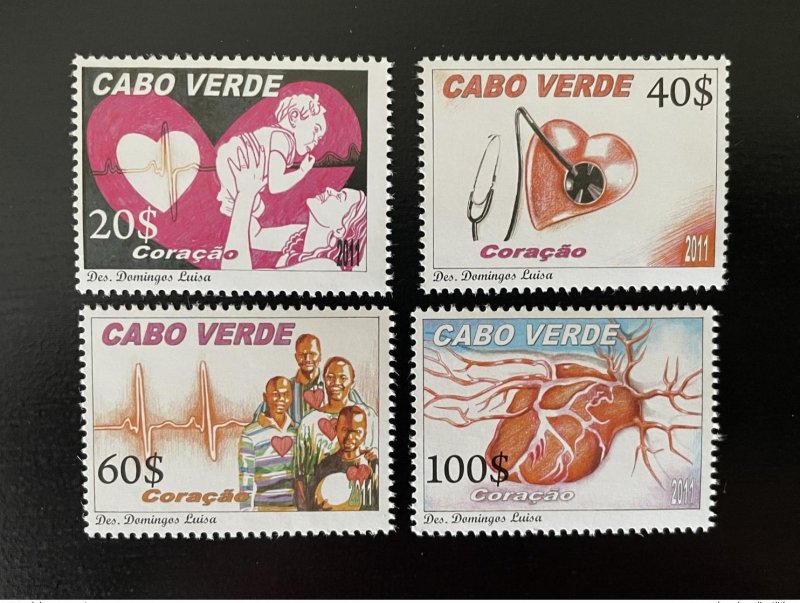 2011 Cape Verde Cape Verde Mi. 992 - 995 Coraçao Heart Heart-
