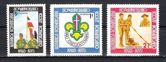 Dominican Rep., Scott cat. 718-719, C213. 50th Anniversary of Scouting, LH. ^