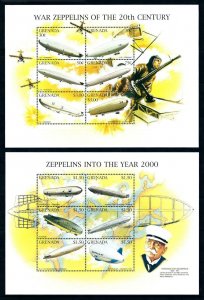 [94976] Grenada 1996 Aviation Zeppelins War 2 Sheets MNH