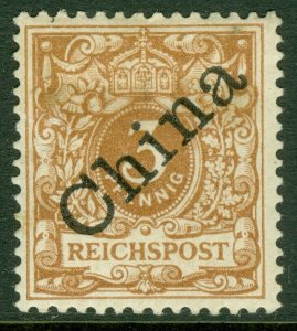 EDW1949SELL : GERMAN-OFFICE IN CHINA 1898 Sc #1c Yellow Brown VF Signed Cat $125