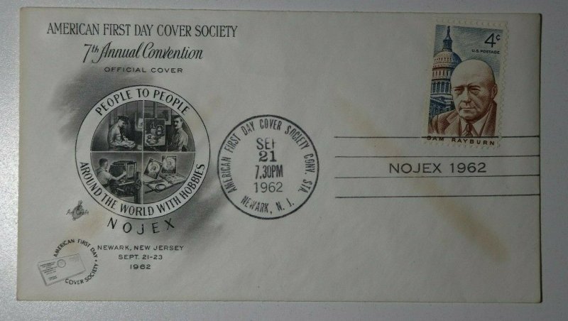 American FDC Society Conv Newark NJ NOJEX 1962 Philatelic Expo Cachet Cover