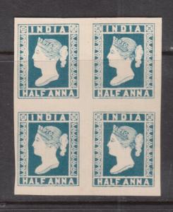 India #2R Very Fine Reprint Block With Specimen On Back - 1894 Print No Gum