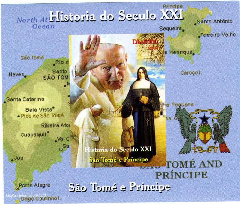 Sao Tome & Principe 2004 Pope John Paul II Deluxe s/s mnh.vf