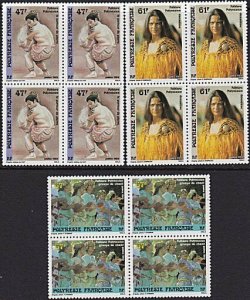 FRENCH POLYNESIA 1989 Folklore set blocks of 4 MNH..........................3803