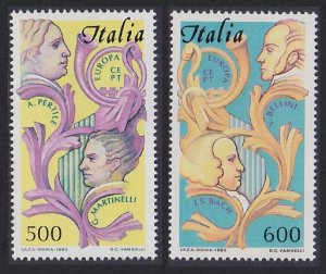 Italy Bach Bellini Composers Singers Music Europa CEPT 2v 1985 MNH SG#1887-1888