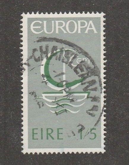 Ireland Scott# 217,  used, gray green , symbolic sailboat,    -#M015