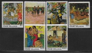 Cook Islands 221-226 Gauguin Paintings set MNH