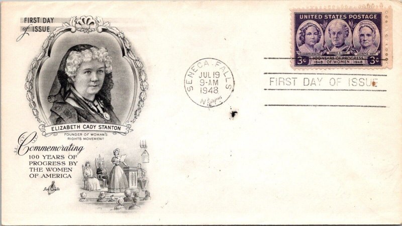 FDC 1948 SC #959 Artcraft  Cachet - Seneca Falls, NY - Single - J1604